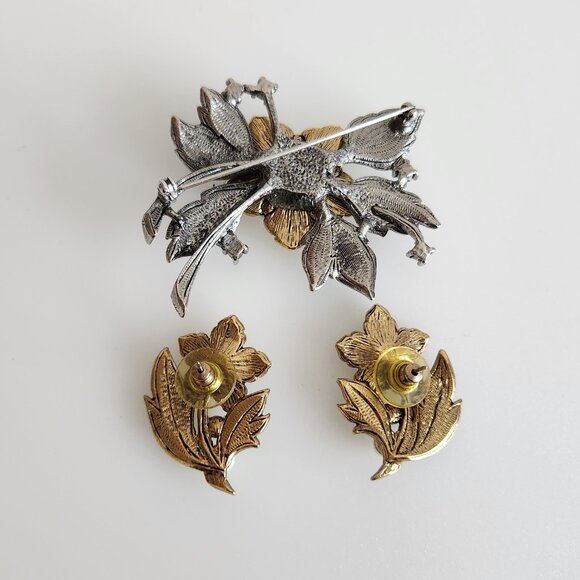 LOT OF VINTAGE CHRISTMAS BROOCHES: BUTLER, D'ORLAN AND UNSIGNED AVON SET - Picture 8 of 10